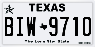 TX license plate BIW9710