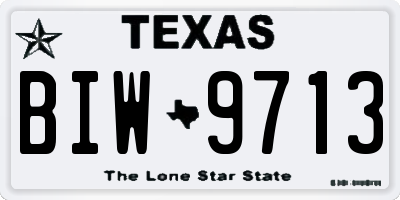 TX license plate BIW9713