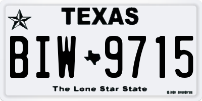 TX license plate BIW9715