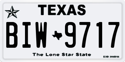 TX license plate BIW9717