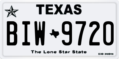 TX license plate BIW9720