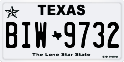 TX license plate BIW9732