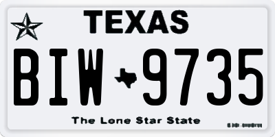TX license plate BIW9735