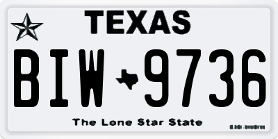 TX license plate BIW9736