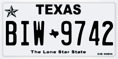 TX license plate BIW9742