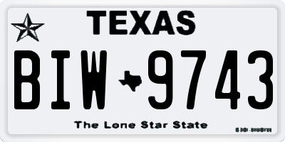 TX license plate BIW9743