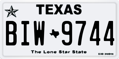 TX license plate BIW9744