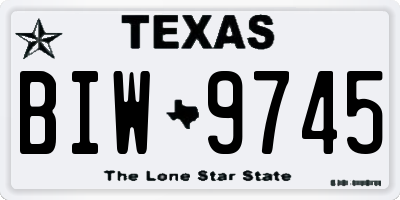 TX license plate BIW9745