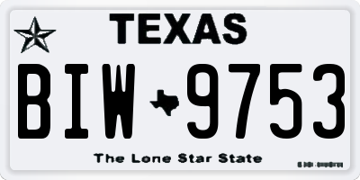 TX license plate BIW9753