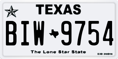TX license plate BIW9754
