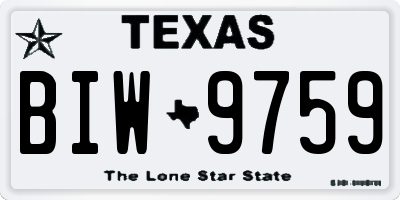 TX license plate BIW9759