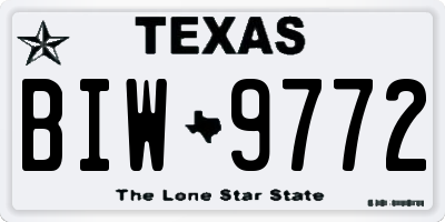TX license plate BIW9772