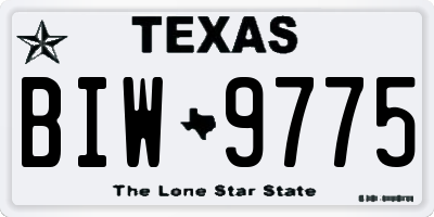 TX license plate BIW9775