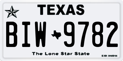 TX license plate BIW9782