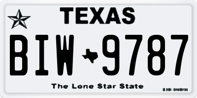 TX license plate BIW9787