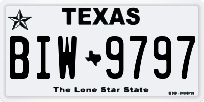 TX license plate BIW9797
