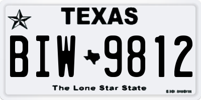 TX license plate BIW9812