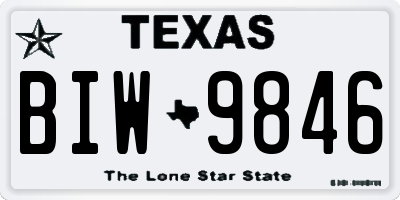 TX license plate BIW9846