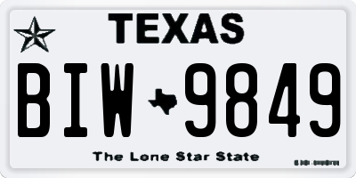 TX license plate BIW9849