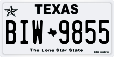 TX license plate BIW9855