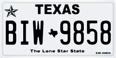 TX license plate BIW9858