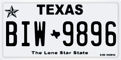 TX license plate BIW9896
