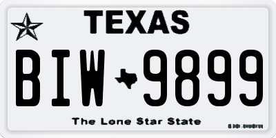 TX license plate BIW9899