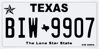 TX license plate BIW9907