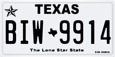 TX license plate BIW9914