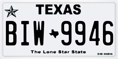 TX license plate BIW9946