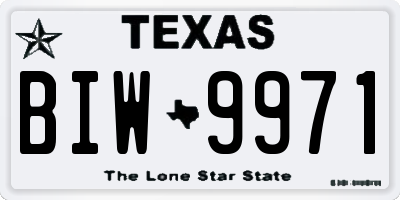 TX license plate BIW9971