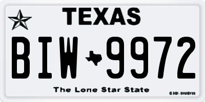 TX license plate BIW9972