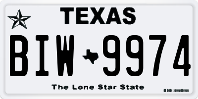 TX license plate BIW9974