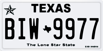 TX license plate BIW9977