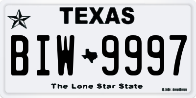 TX license plate BIW9997