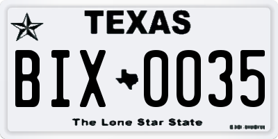 TX license plate BIX0035