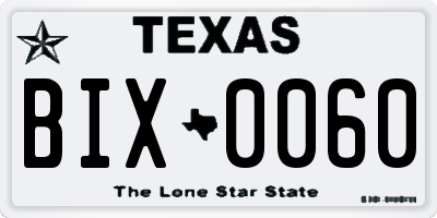TX license plate BIX0060