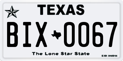 TX license plate BIX0067