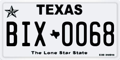 TX license plate BIX0068