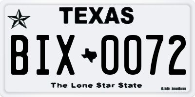 TX license plate BIX0072