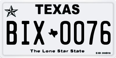 TX license plate BIX0076