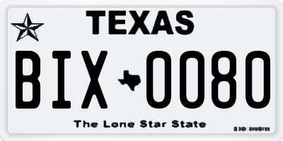 TX license plate BIX0080