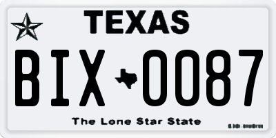TX license plate BIX0087