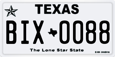 TX license plate BIX0088