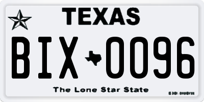 TX license plate BIX0096