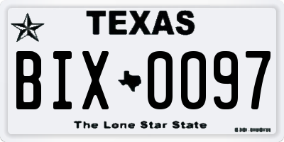 TX license plate BIX0097