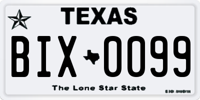 TX license plate BIX0099