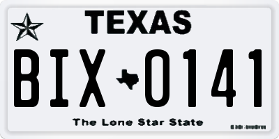 TX license plate BIX0141