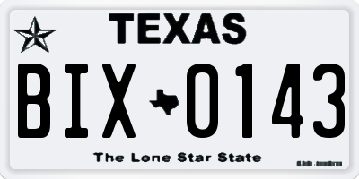 TX license plate BIX0143