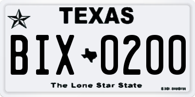 TX license plate BIX0200